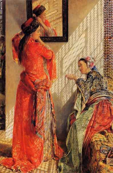 Indoor Gossip, Cairo Oil Painting by John Frederick Lewis