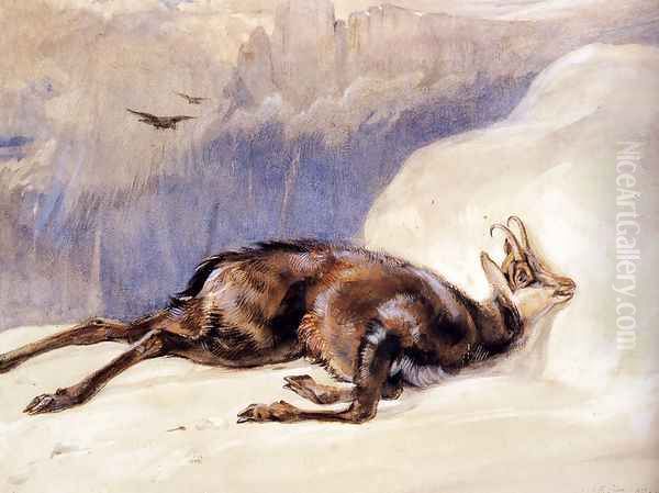 The Chamois, Sketched In The Tyrol Oil Painting by John Frederick Lewis