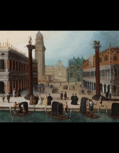 Piazza San Marco Oil Painting by Louis de Caullery