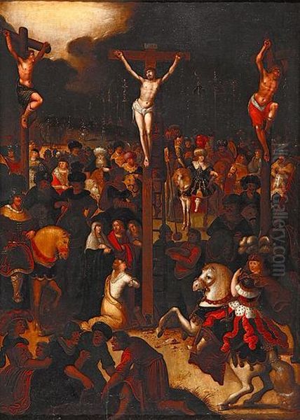 La Crucifixion Oil Painting by Louis de Caullery