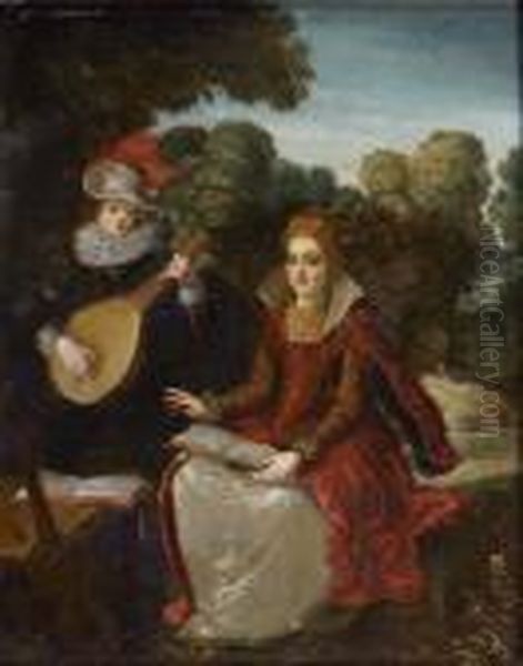 Le Concert Dans Un Paysage Oil Painting by Louis de Caullery