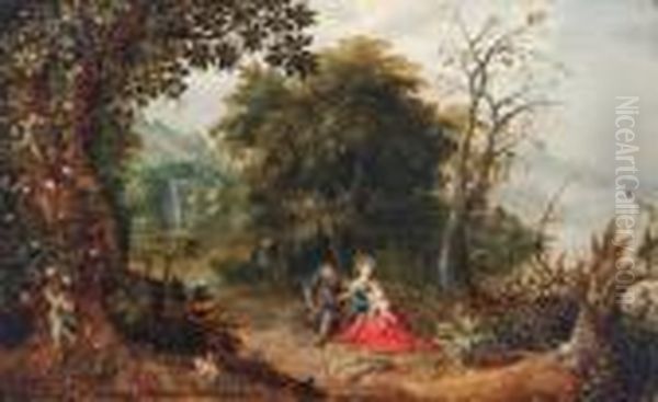 Il Riposo Nella Fuga In Egitto Oil Painting by Louis de Caullery