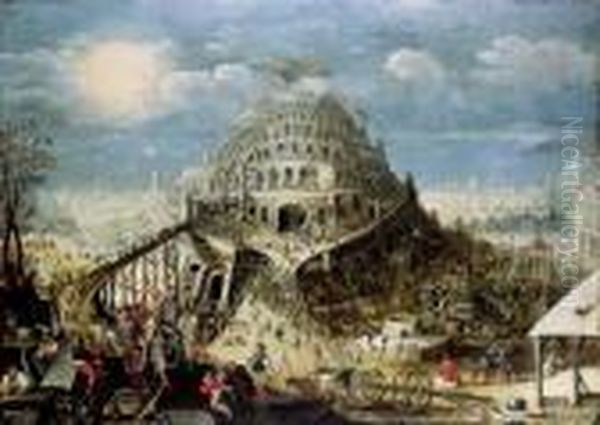 The Tower Of Babel Oil Painting by Louis de Caullery