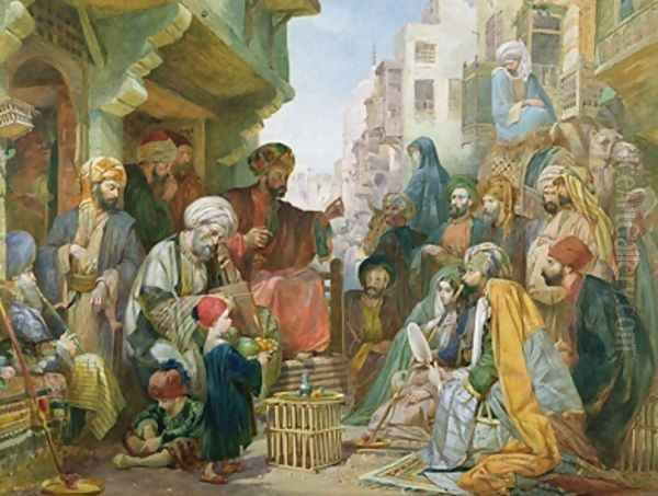 A Street in Cairo Oil Painting by John Frederick Lewis