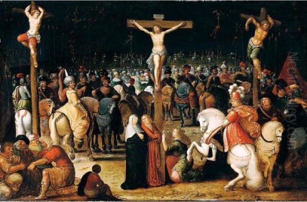 The Crucifixion Oil Painting by Louis de Caullery