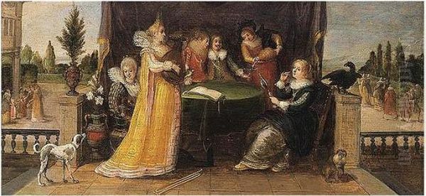 An Allegory Of The Five Senses Oil Painting by Louis de Caullery