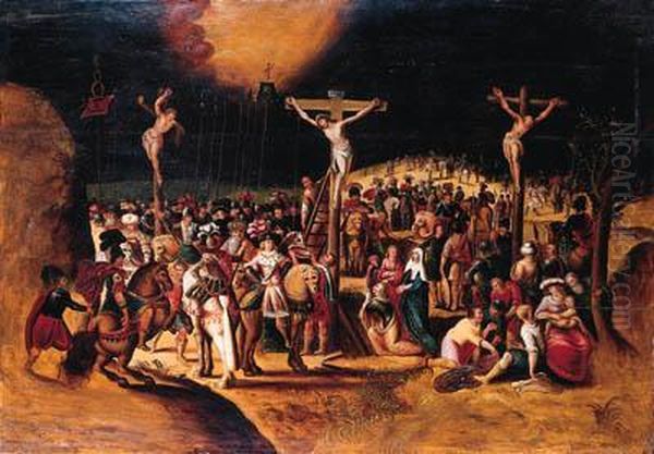 The Crucifixion Oil Painting by Louis de Caullery