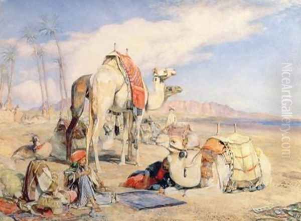 A Halt in the Desert Oil Painting by John Frederick Lewis