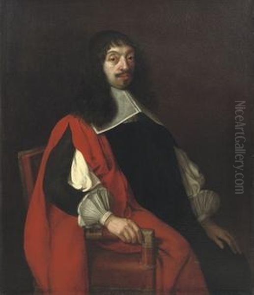 Portrait Of A Gentleman, Three-quarter-length, In A Black Costume Oil Painting by Philippe de Champaigne