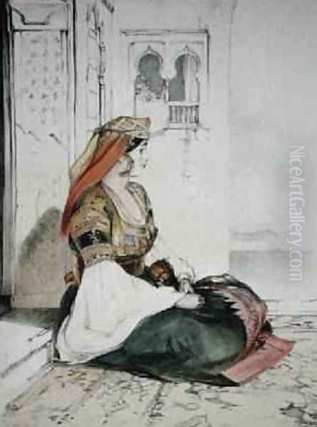 A Jewish Woman of Gibraltar Oil Painting by John Frederick Lewis