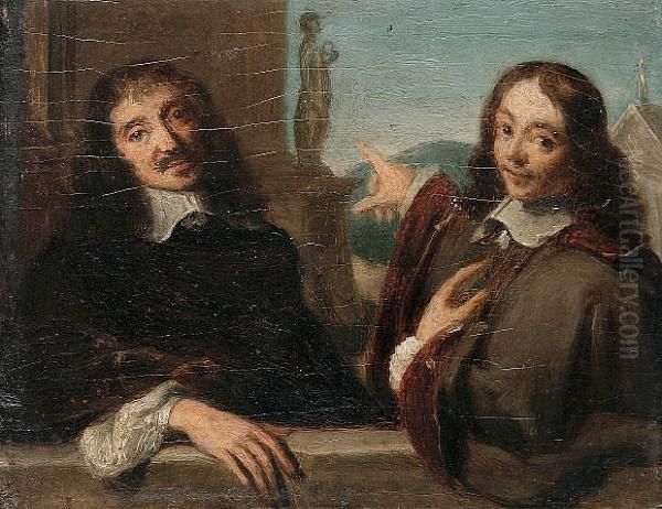 Portrait Of Two Gentlemen, 
Traditionally Identified As Francois Mansard And Claude Perault Oil Painting by Philippe de Champaigne