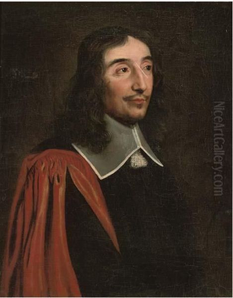 Portrait Of A Gentleman, Bust-length, In A Red Gown Oil Painting by Philippe de Champaigne