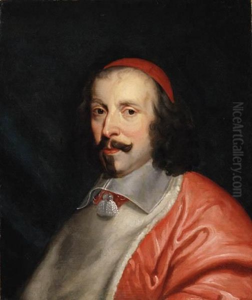 Portrait Of Cardinal Richlieu, Bust-length, In Clericalcostume Oil Painting by Philippe de Champaigne