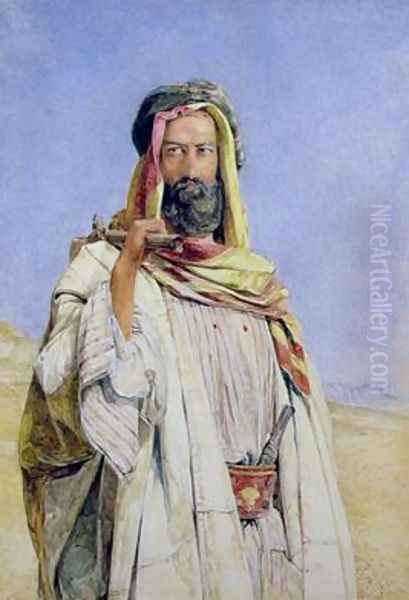 A Syrian Shaykh 1856 Oil Painting by John Frederick Lewis