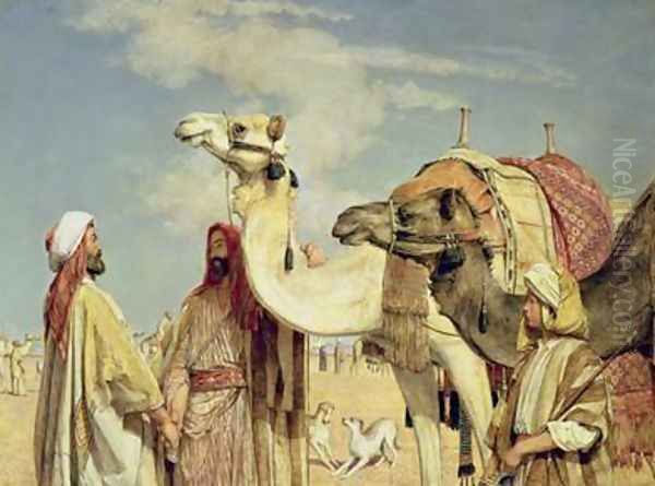 Greetings in the Desert Egypt Oil Painting by John Frederick Lewis