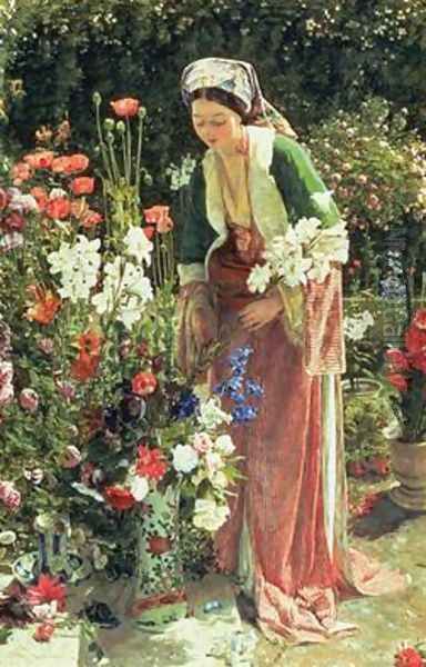 In the Beys Garden Oil Painting by John Frederick Lewis