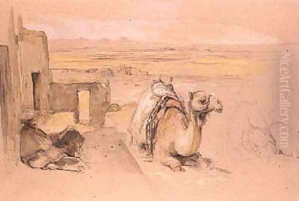 Camel West Thebes Oil Painting by John Frederick Lewis