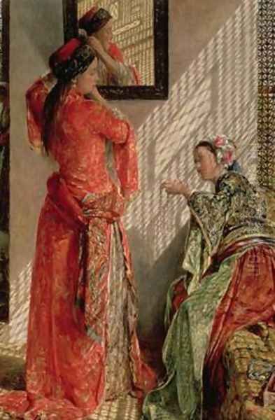 Indoor Gossip Cairo Oil Painting by John Frederick Lewis