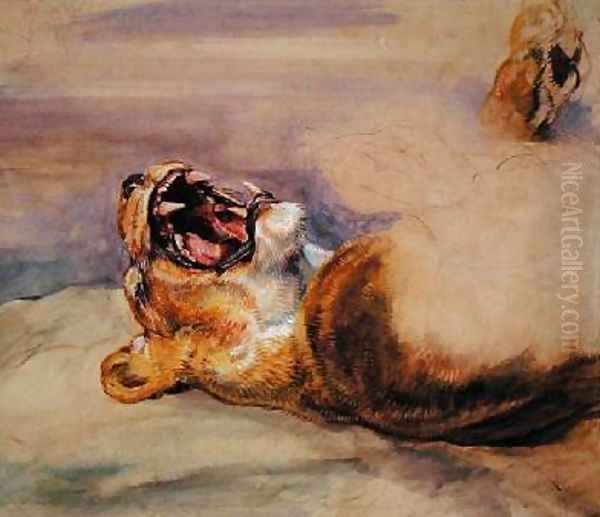 Study of a Lioness Oil Painting by John Frederick Lewis