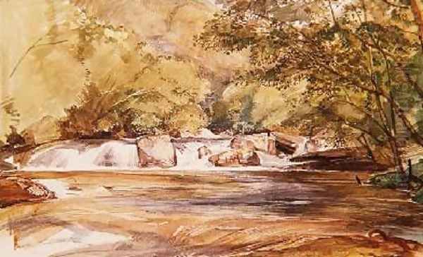 A Pool and Scottish River Oil Painting by John Frederick Lewis