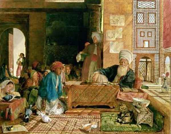 Interior of a School Cairo 6 Oil Painting by John Frederick Lewis