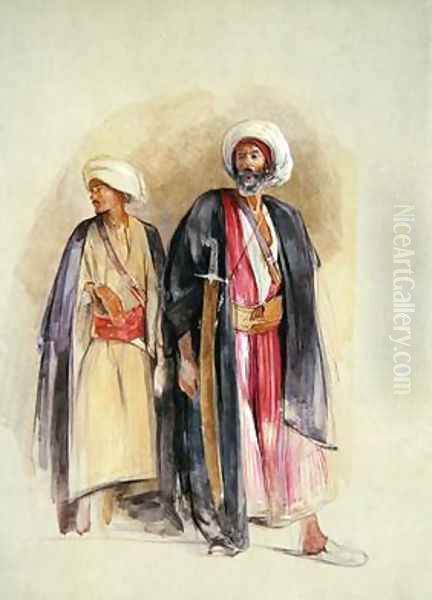 Sheik Hussein of Gebel Tor and His Son Oil Painting by John Frederick Lewis