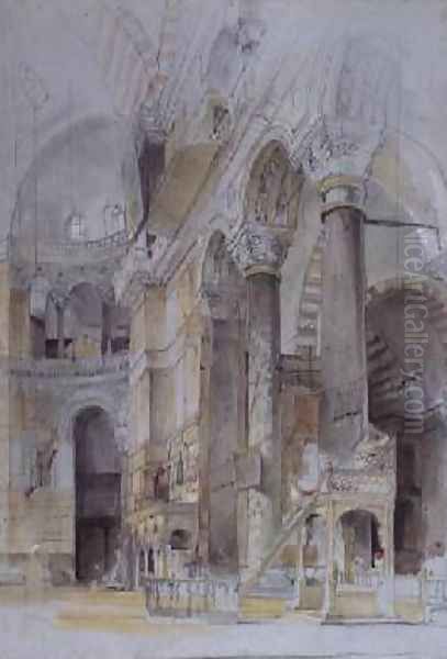 Interior of Haghia Sophia Constantinople Oil Painting by John Frederick Lewis