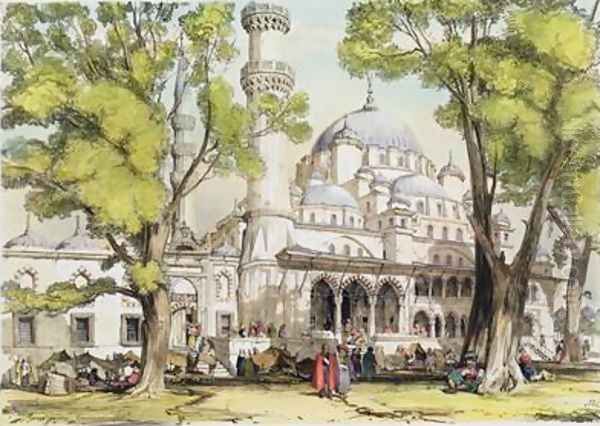 Yeni Jami Constantinople Oil Painting by John Frederick Lewis