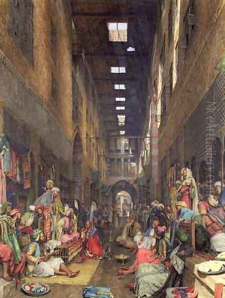 The Cairo Bazaar Oil Painting by John Frederick Lewis