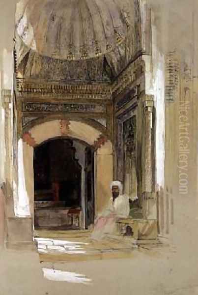 Tomb of Bayazid I Bursa Turkey Oil Painting by John Frederick Lewis