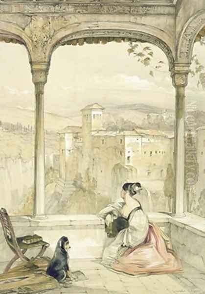 Granada Alhambra Oil Painting by John Frederick Lewis