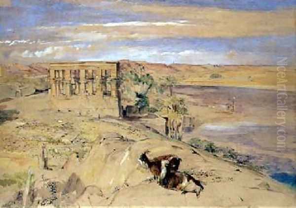 The Hypaethral Temple at Philae Oil Painting by John Frederick Lewis