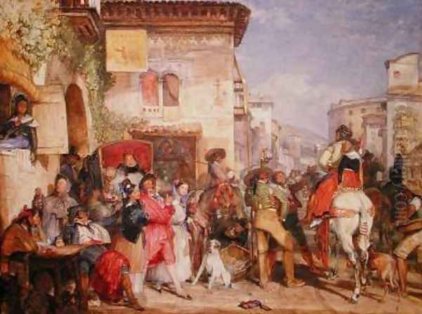 Spanish Fiesta Oil Painting by John Frederick Lewis