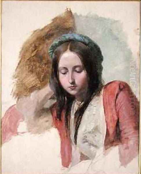 Study of a Woman Oil Painting by John Frederick Lewis