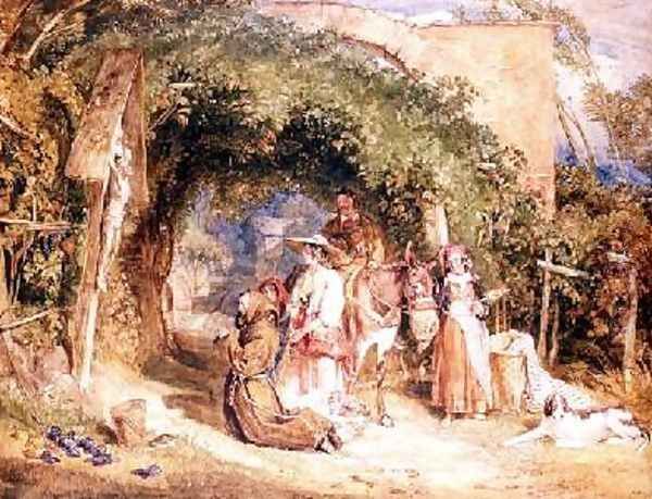 Peasants of the Italian Tyrol at Their Devotions 2 Oil Painting by John Frederick Lewis