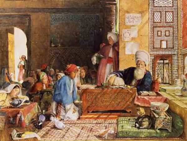 Interior of a School Cairo 5 Oil Painting by John Frederick Lewis