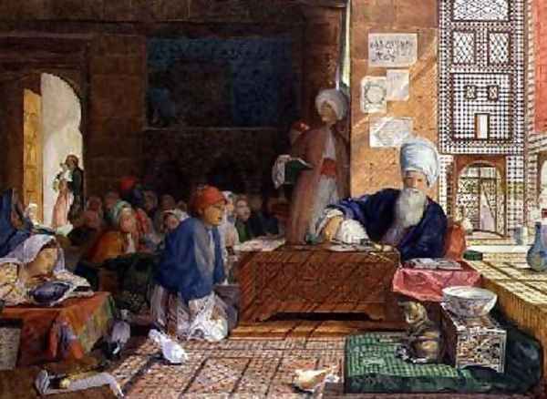 Interior of a School Cairo 4 Oil Painting by John Frederick Lewis