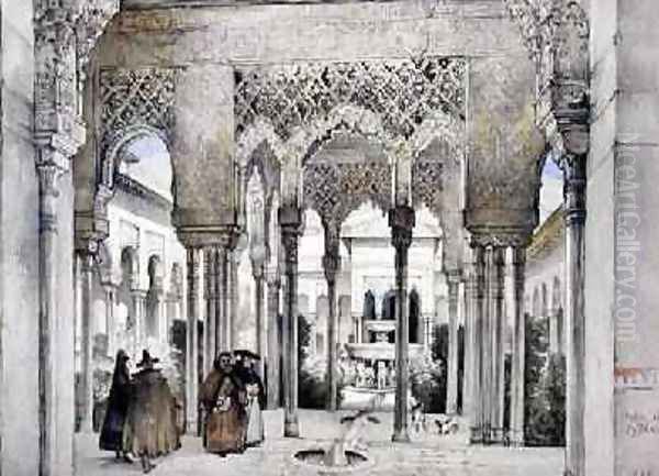 The Court of the Lions Patio de los Leones Oil Painting by John Frederick Lewis