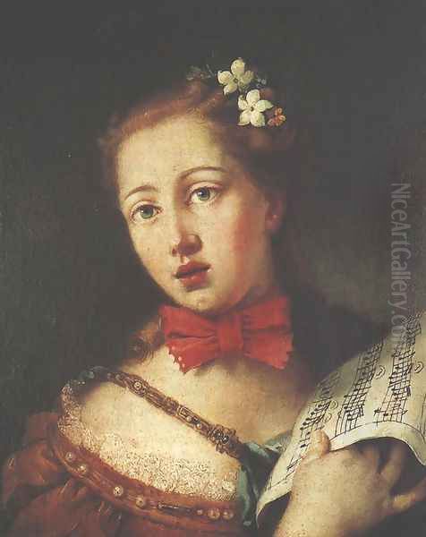 Portrait of a Young Singer Oil Painting by Alessandro Longhi