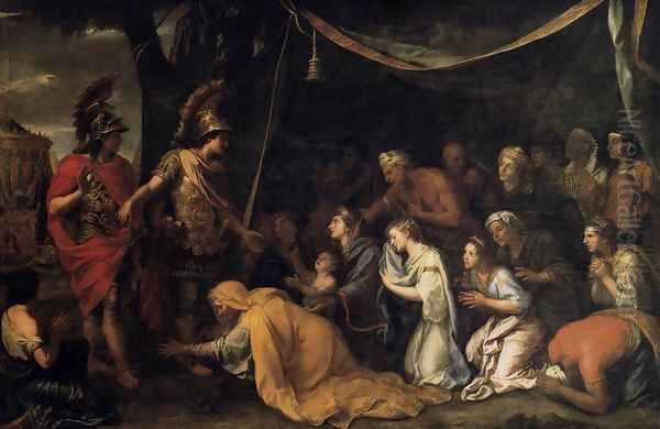 The Family of Darius before Alexander c. 1660 Oil Painting by Charles Le Brun