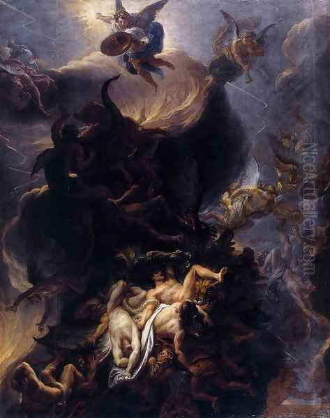 The Fall of the Rebel Angels 1685 Oil Painting by Charles Le Brun