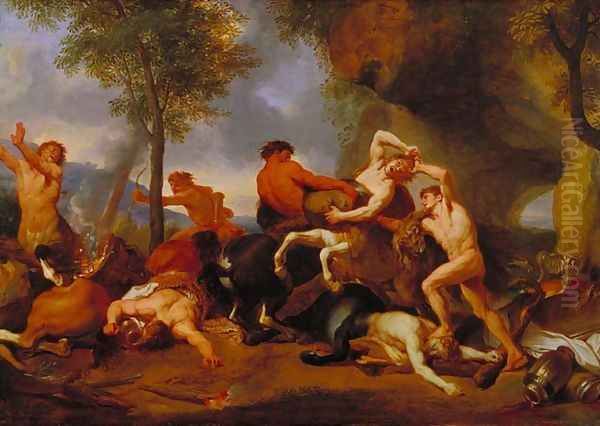 Hercules Slaying the Centaurs Oil Painting by Charles Le Brun