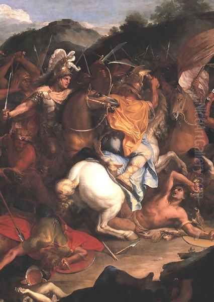 The Passage of the Granicus (detail) Oil Painting by Charles Le Brun