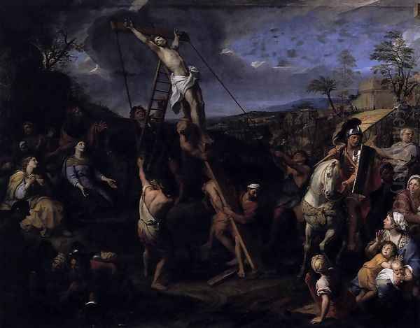 The Raising of the Cross 1685 Oil Painting by Charles Le Brun