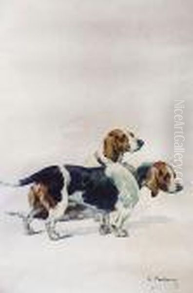 Couple Debassets Tricolores Oil Painting by Charles Fernand de Condamy