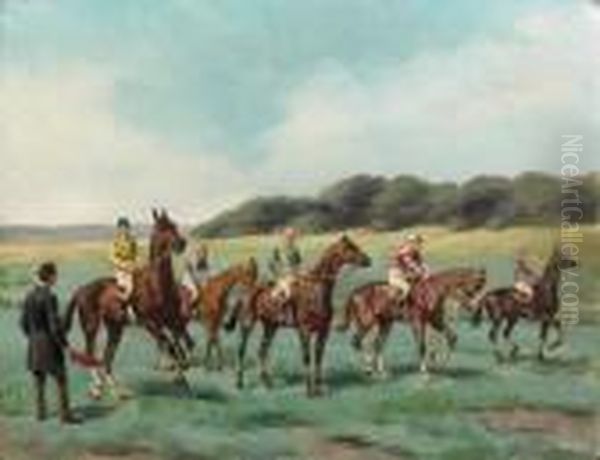 Le Depart Pour La Course Oil Painting by Charles Fernand de Condamy