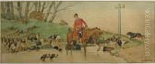 La Chasse A Courre Oil Painting by Charles Fernand de Condamy