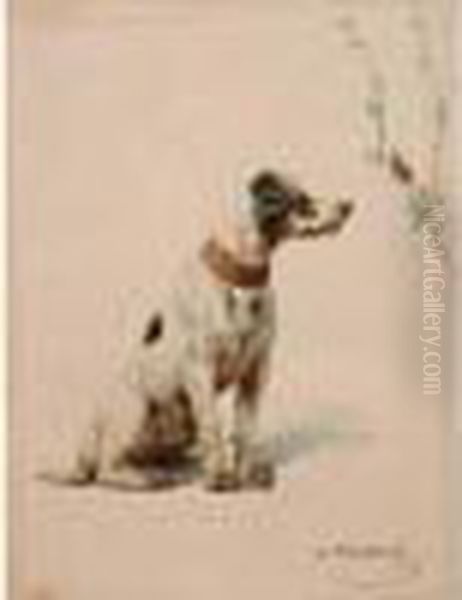 Le Chien Et L'insecte Oil Painting by Charles Fernand de Condamy