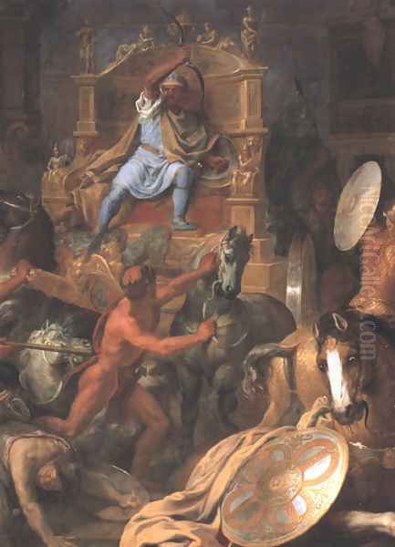 The Battle of Arbella (detail) Oil Painting by Charles Le Brun