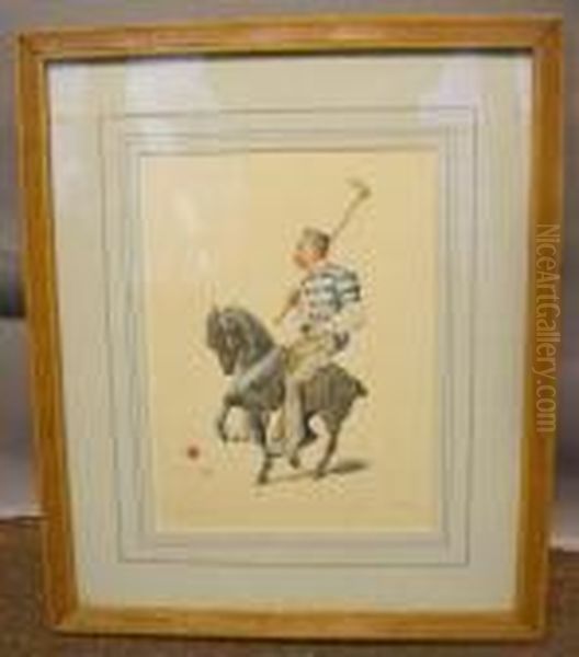 The Polo Player Oil Painting by Charles Fernand de Condamy